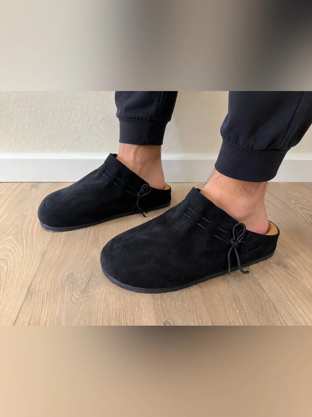 Black Suede Slip-On Mule Clogs men’s EU 43 US 9.5 NWOT